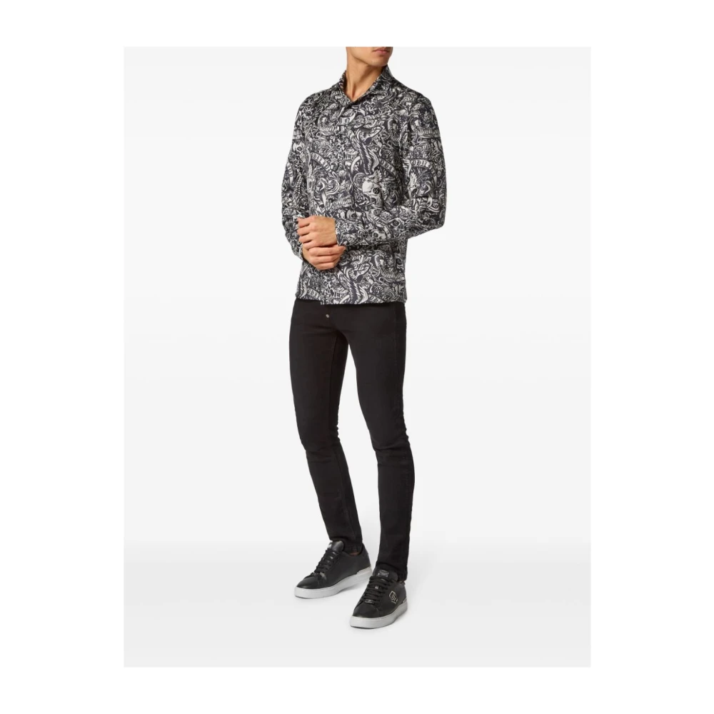 Philipp Plein Zwarte Casual Shirt voor Mannen Black Heren