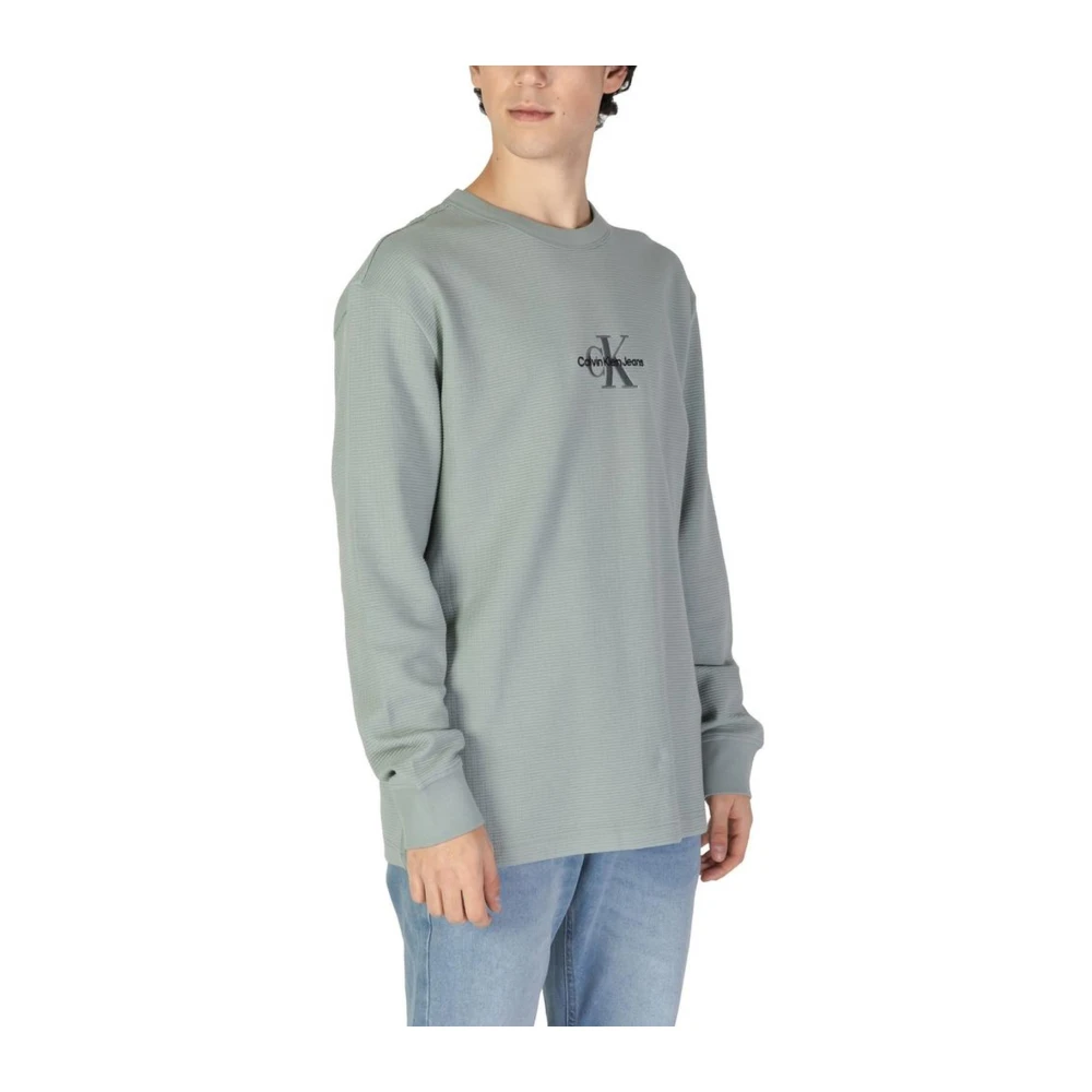 Calvin Klein Jeans Katoenen Crewneck Sweater Green Heren