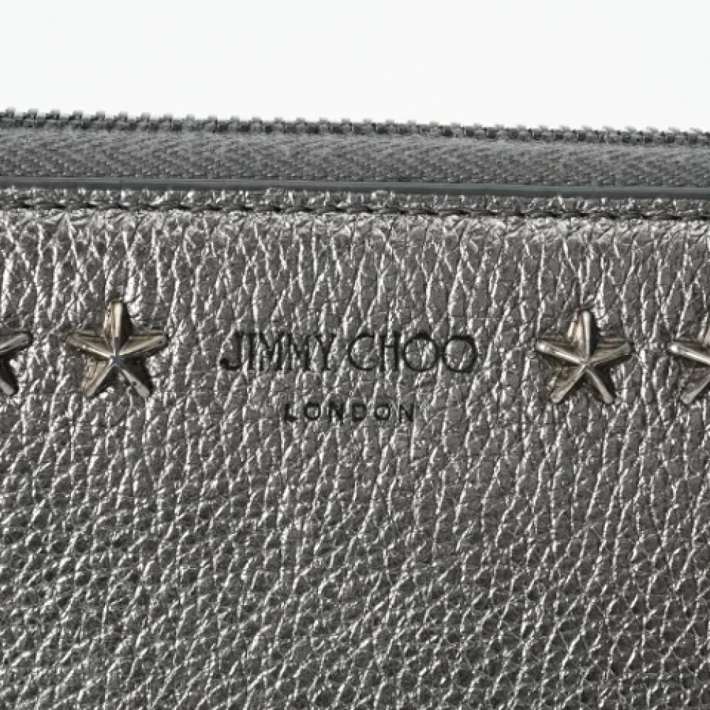 Jimmy Choo Pre-owned Leather wallets Gray Heren
