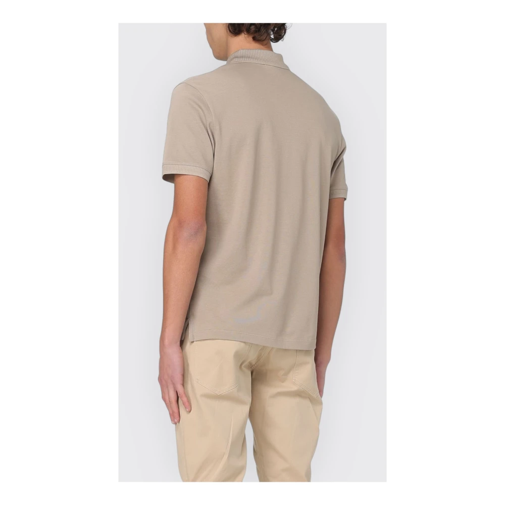 Emporio Armani Gebreide Polo Beige Heren