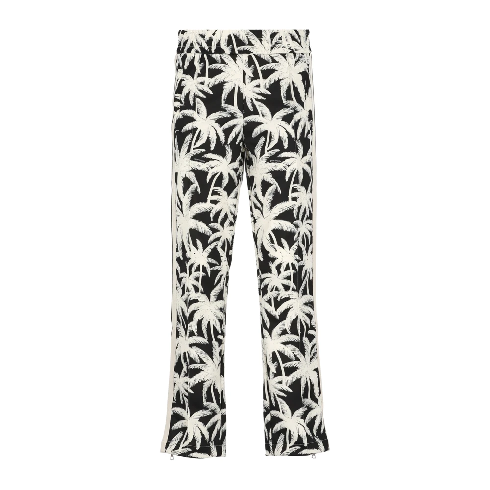 Palm Angels Zwarte Broek met Contrasterende Palmenprint Multicolor Heren