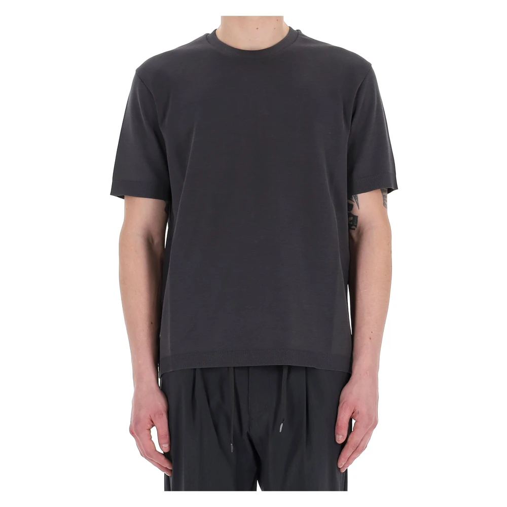 Herno Grijze Katoenen T-shirt en Polo Gray Heren
