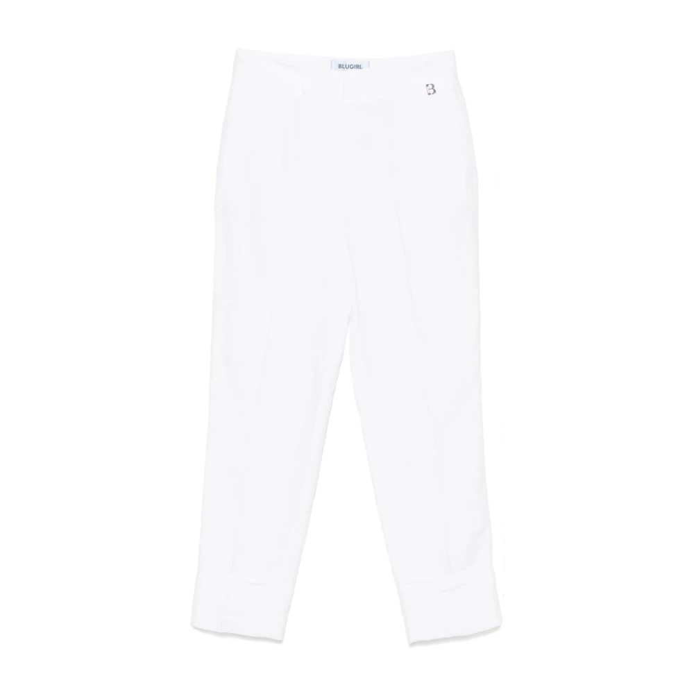 Blugirl Witte Linnen Broek Elegante Stijl White Dames