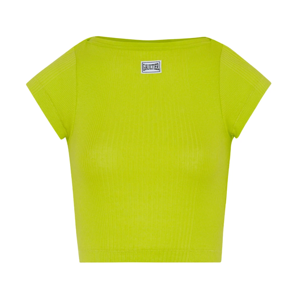 Jean Paul Gaultier Lime Boat Neck Tee Green Dames