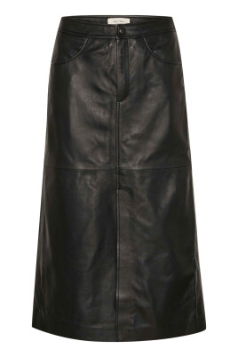 jupe-noire-en-cuir-a-line
