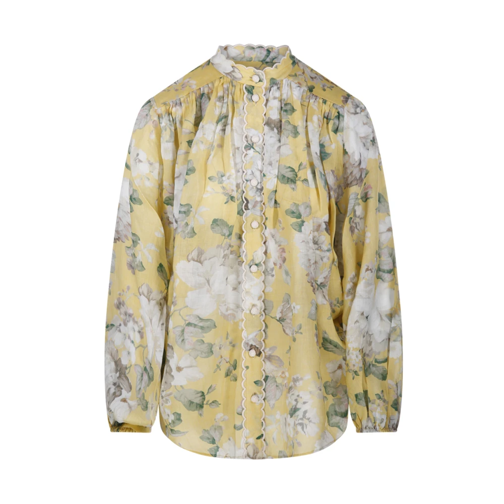 Zimmermann Gele Bloemen Scalloped Blouse Yellow Dames