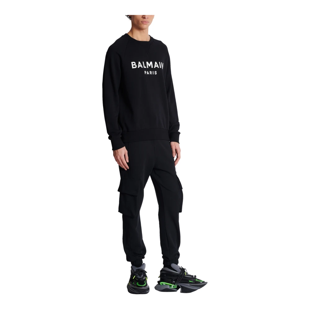 Balmain Paris bedrukte sweatshirt Black Heren