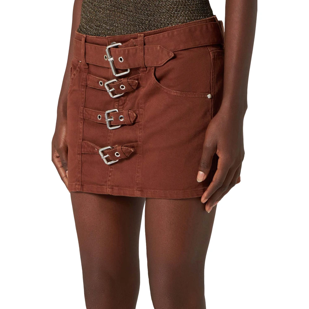 Blumarine Vintage-geïnspireerde Multi Belt Mini Rok Brown Dames
