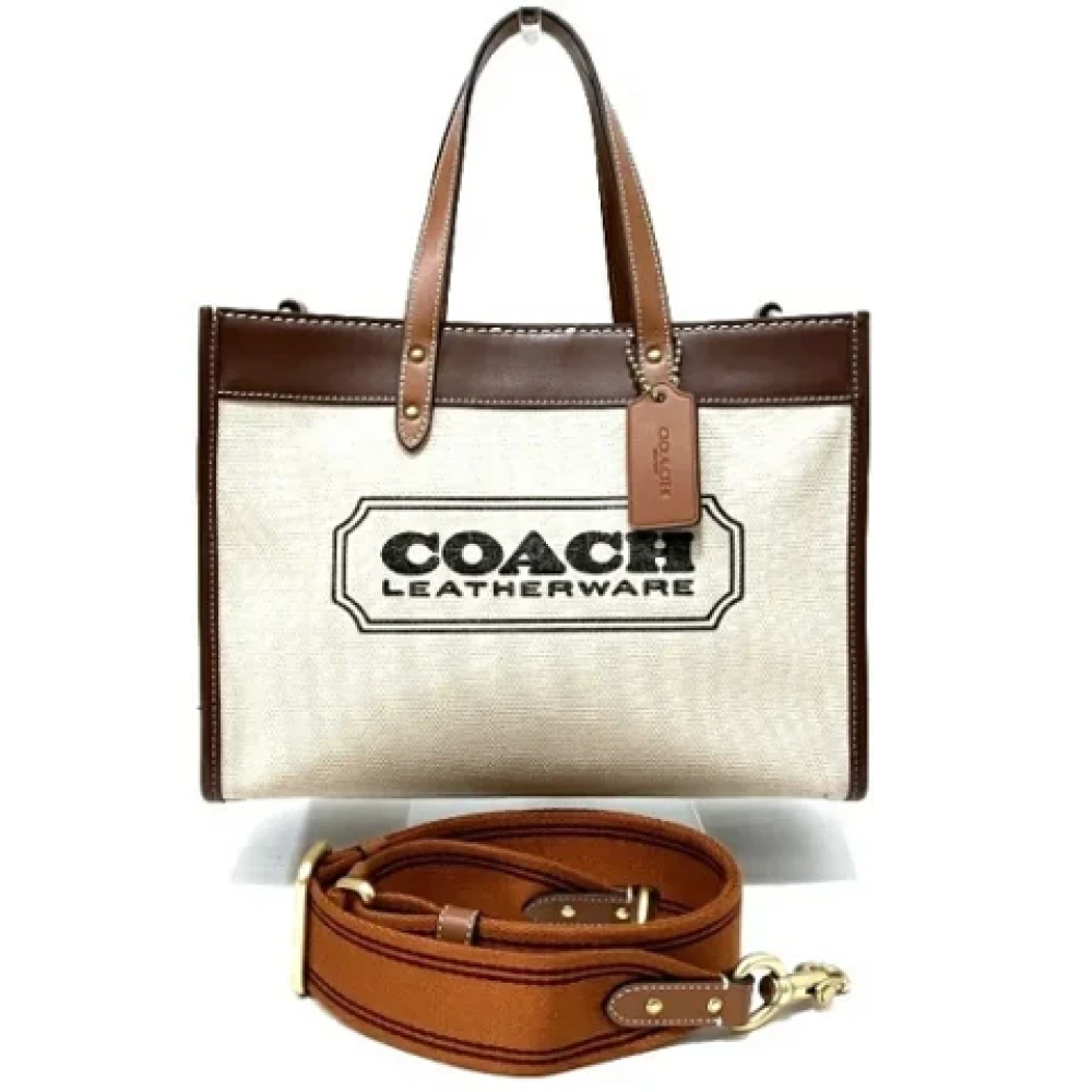 Coach Pre-owned Canvas handbags Beige Dames