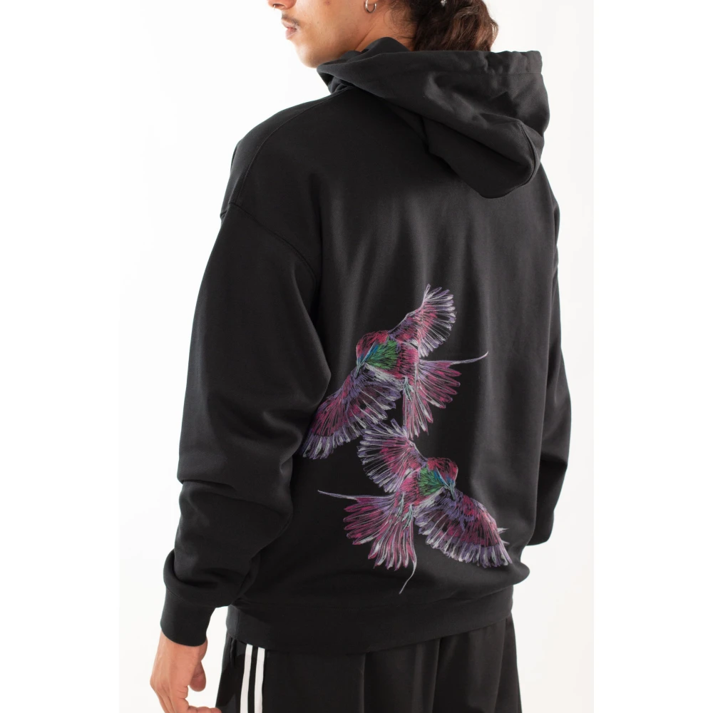 Y-3 Zwarte Grafische Hoodie Achterkant Black Heren