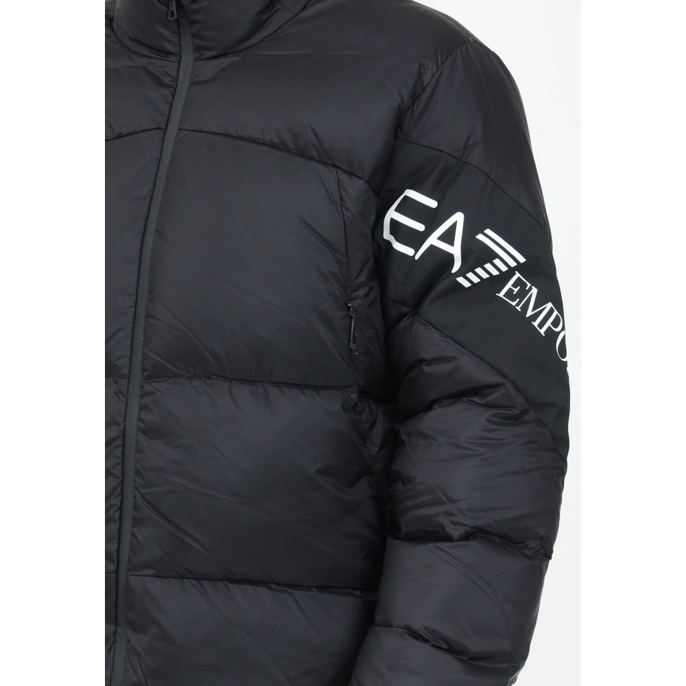 Emporio Armani EA7 Gewatteerde Zwarte Pufferjas Heren Black Heren