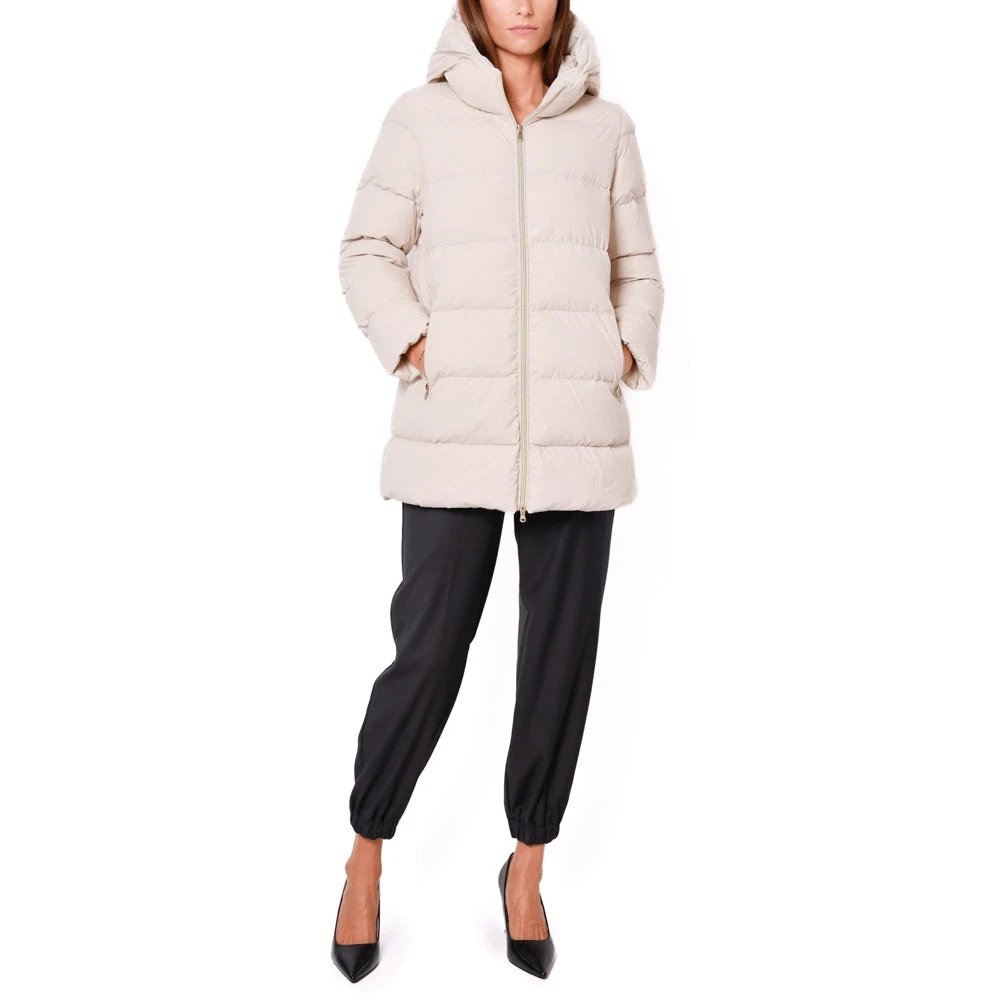 Emme DI Marella Gewatteerde winterjas met capuchon voor dames Beige Dames