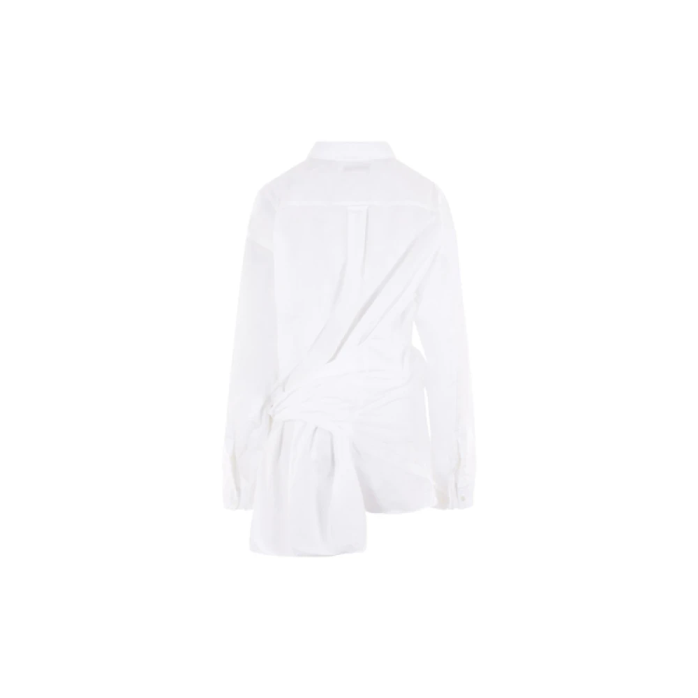 Balenciaga Witte Katoenen Poplin Deconstructed Overhemd White Dames