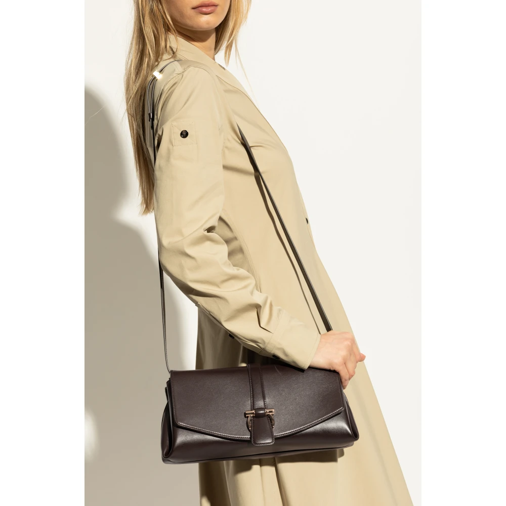 Salvatore Ferragamo Leren schoudertas Brown Dames