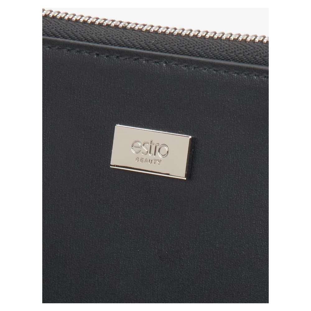 Estro Zwarte Leren Make-up Tas voor Vrouwen Black Dames