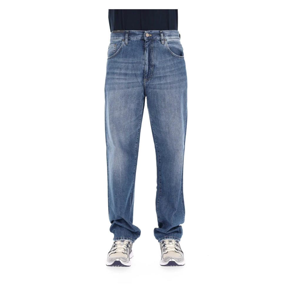 Pt Torino Men's Blue Straight Fit Jeans, W31, Loose Fit Denim Jeans In Pure Cotton