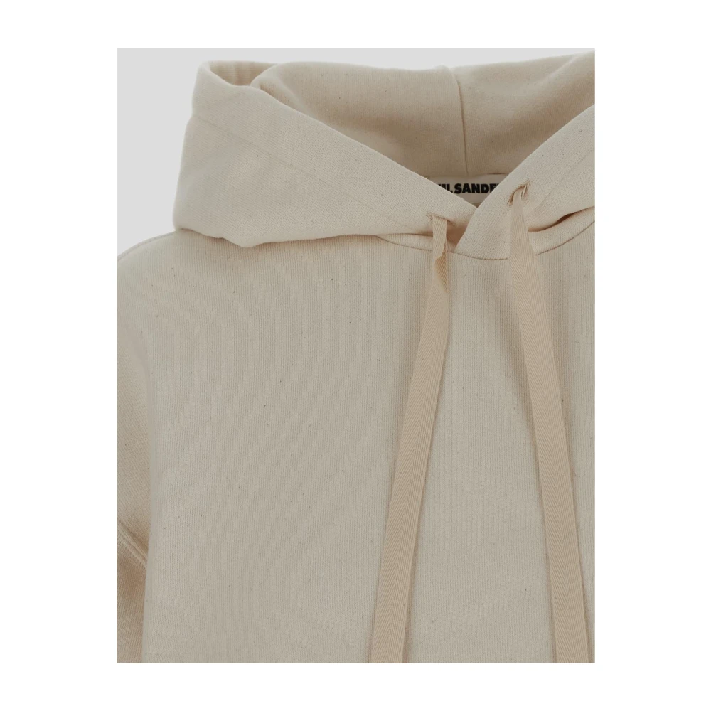 Jil Sander Katoenen Hoodie Sweatshirt Beige Dames