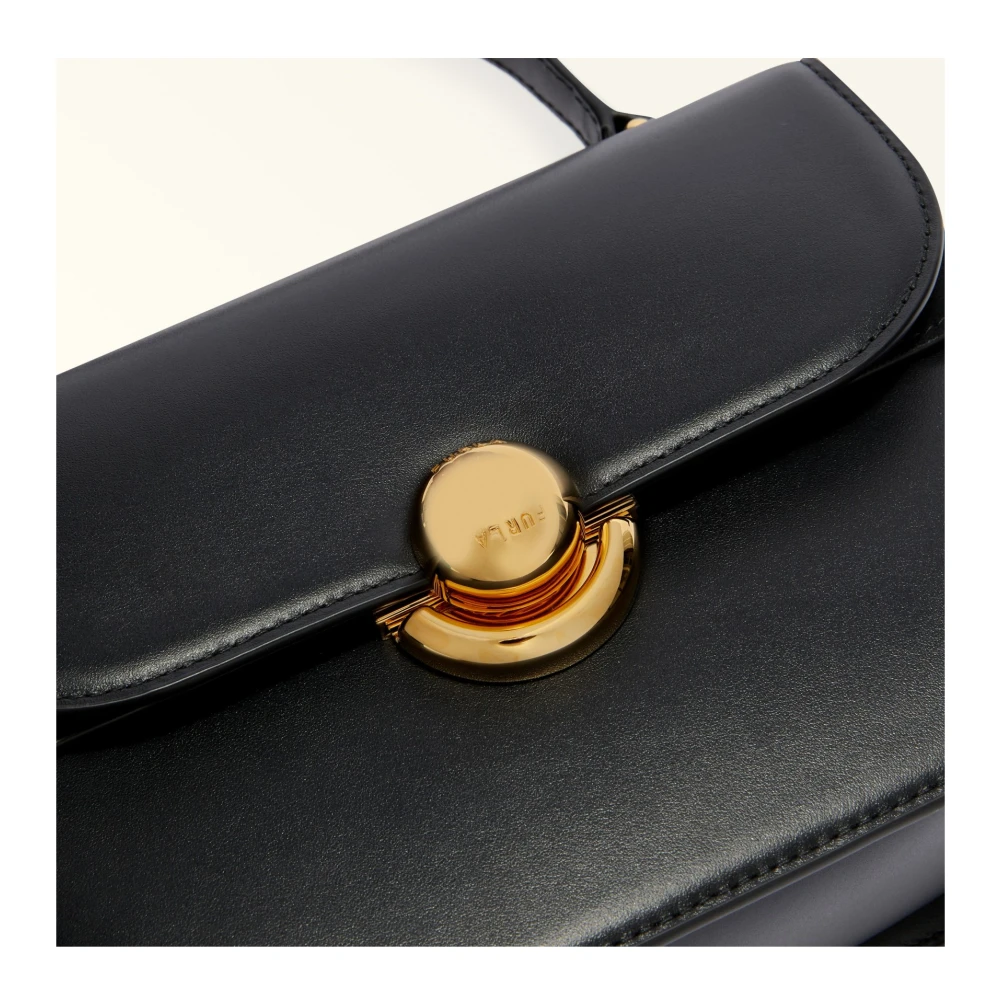 Furla Zwarte leren handtas met Boule-sluiting Black Dames