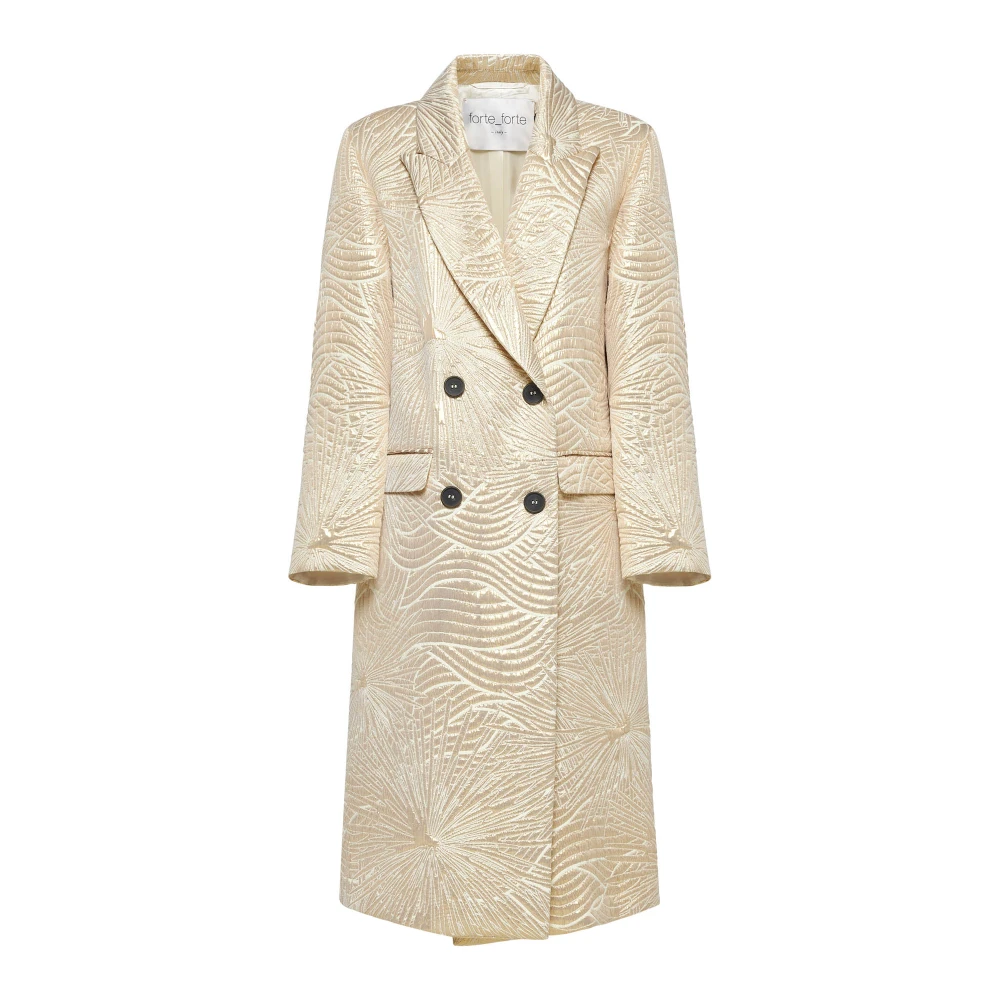 Forte Gouden Zonsopgang Jacquard Jas Beige Dames