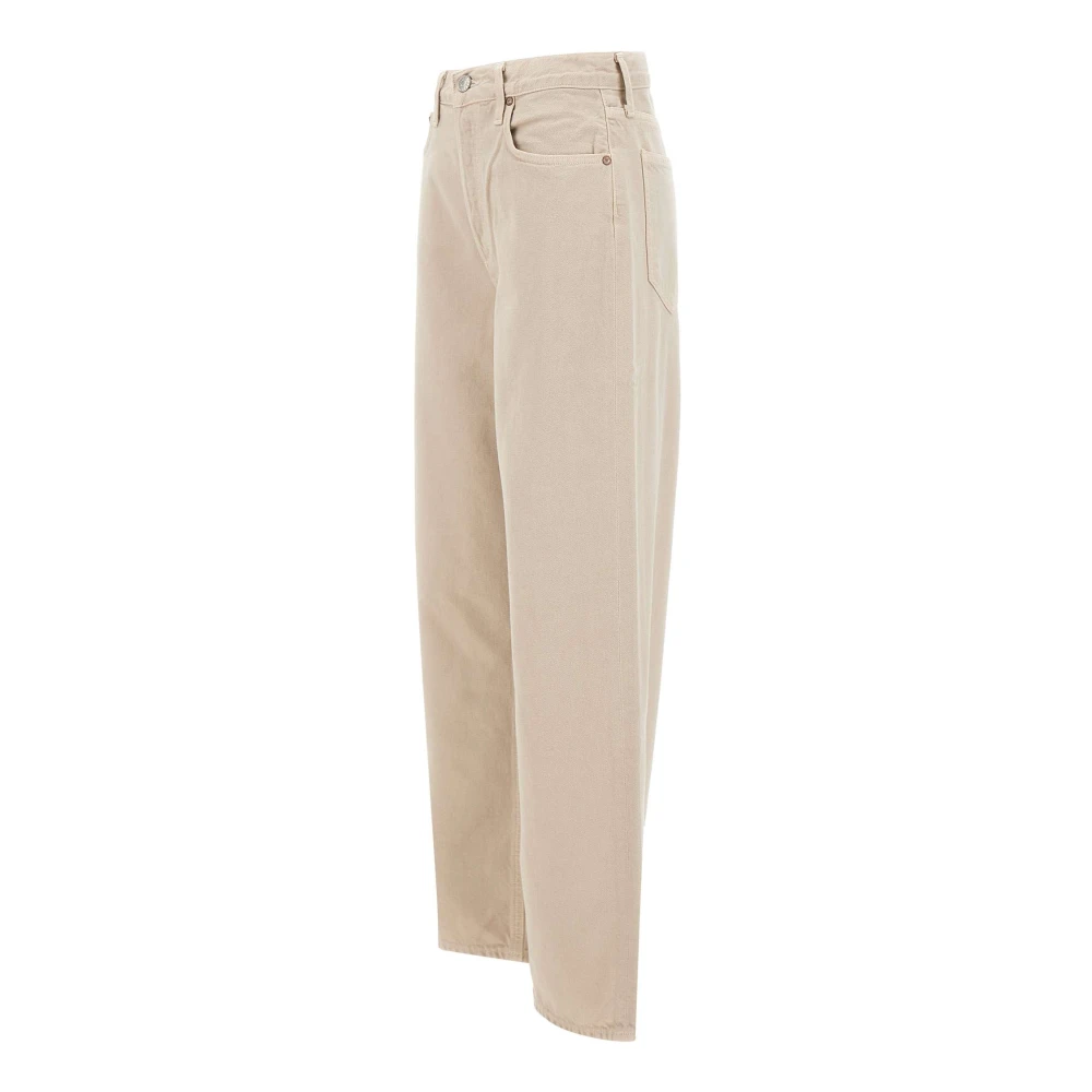 Agolde Beige Low Slung Baggy Jeans Beige Dames