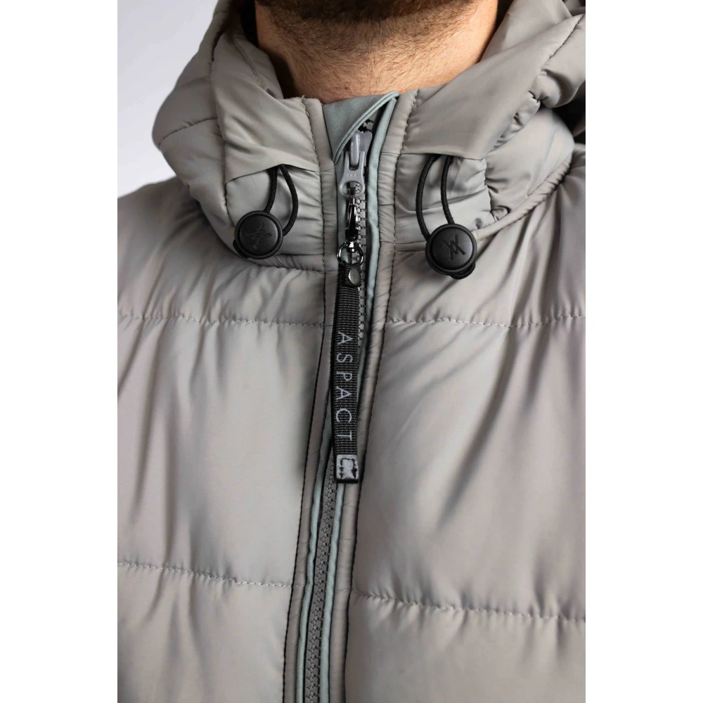 Aspact Lange Puffer Winterjas Grijs Gray Heren