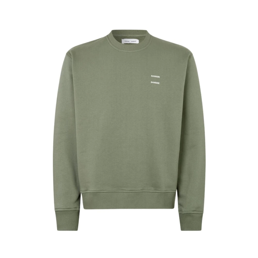 Samsøe Biologisch Katoen Crew Neck Sweatshirt Green Heren