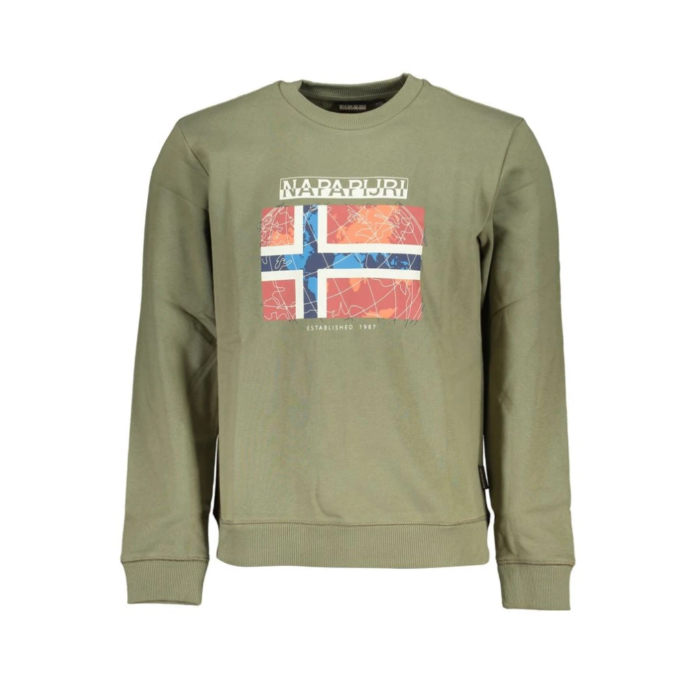 Napapijri Men's Green Sweatshirts, Xs, Fleece Stylish Sweatshirt