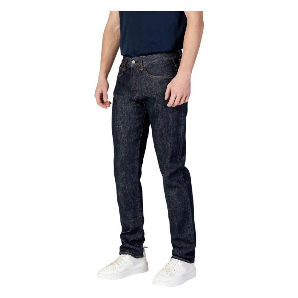 Armani Exchange Blauwe Effen Rits Jeans Lente Zomer Mannen Blue Heren