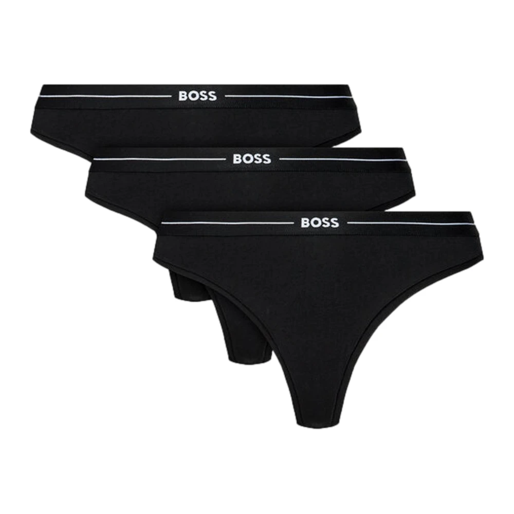 Hugo Women's Black Underpants, L, 3P Thong Set