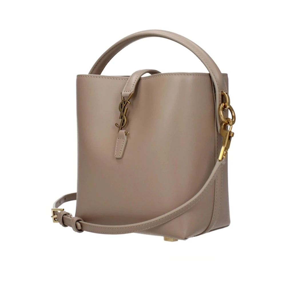 Saint Laurent Mini Schoudertas met Cassandre Sluiting Beige Dames