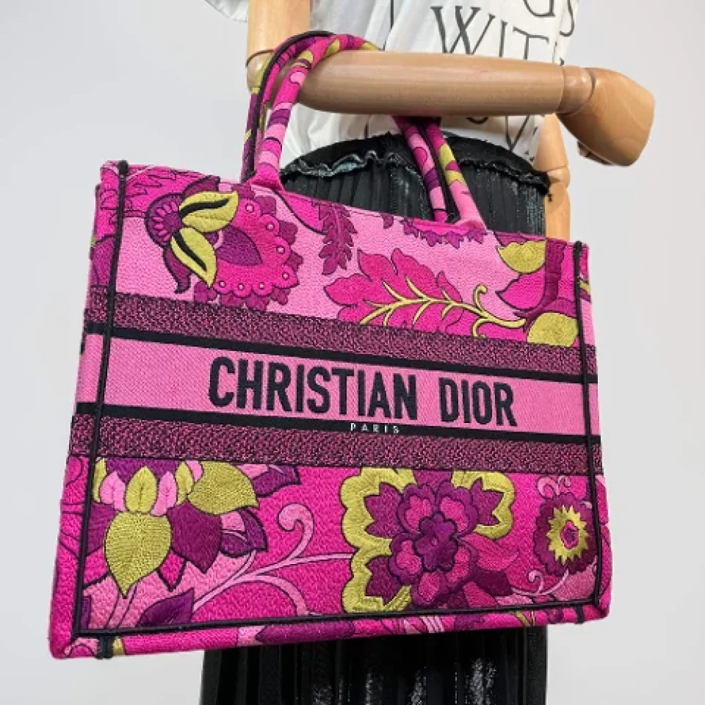 Dior Vintage Pre-owned Canvas handbags Pink Dames