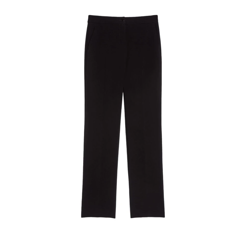 Pennyblack Acetaatbroek met rechte pijpen Black Dames