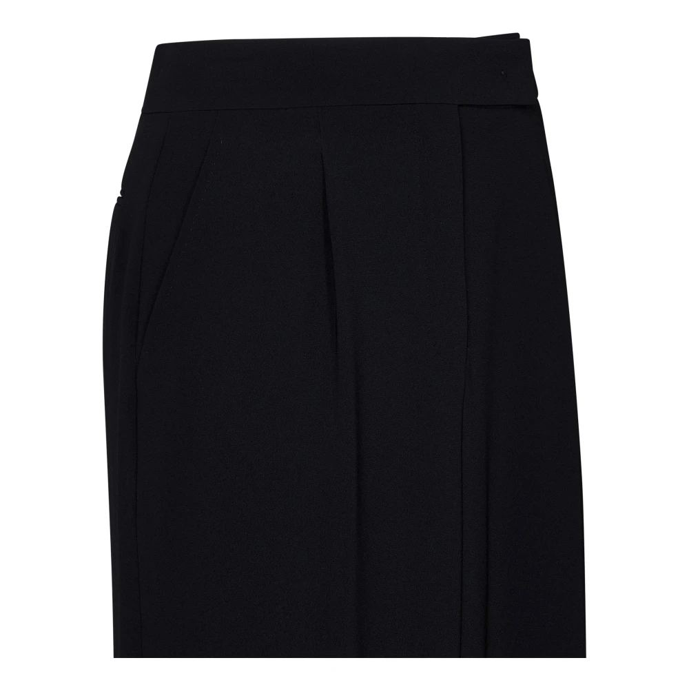 Max Mara Zwarte Geplooide Lange Rok Black Dames