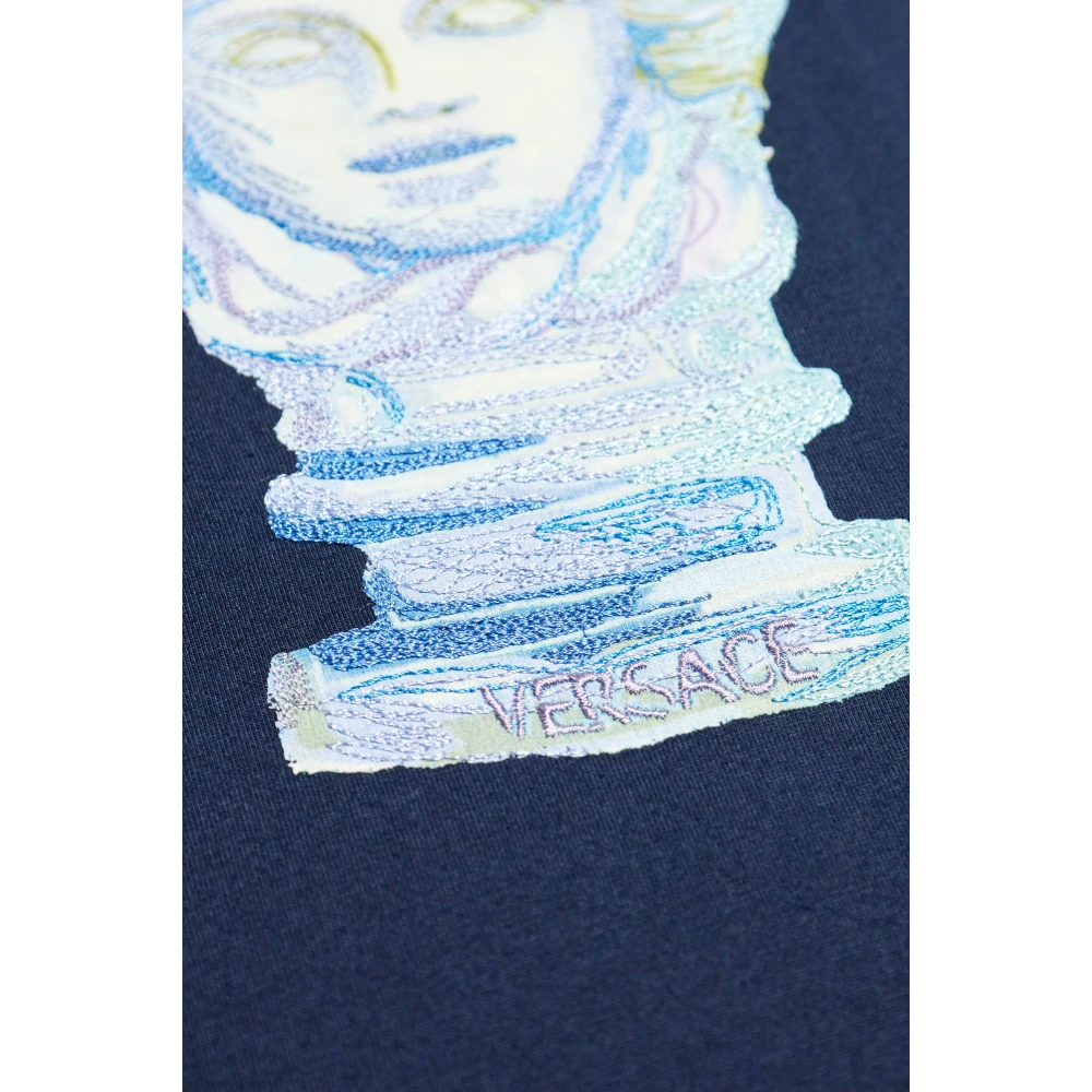 Versace T-shirt met Medusa-hoofd Blue Heren