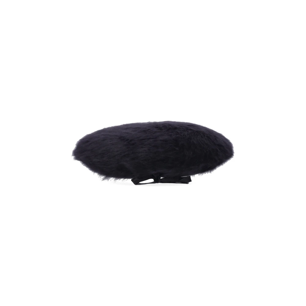 Kangol Zwarte Baret met Synthetisch Leer Black Heren