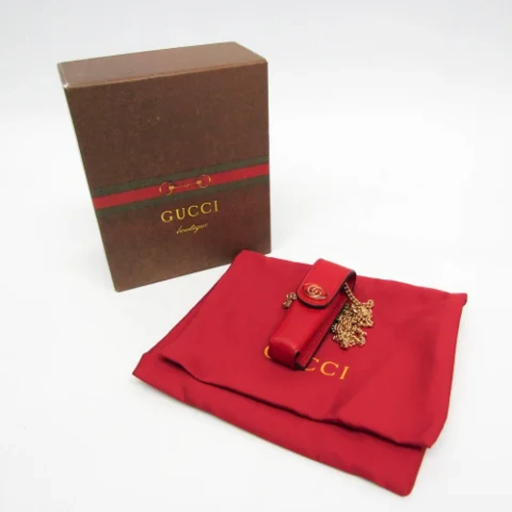 Gucci Vintage Pre-owned Leather home-office Red Dames