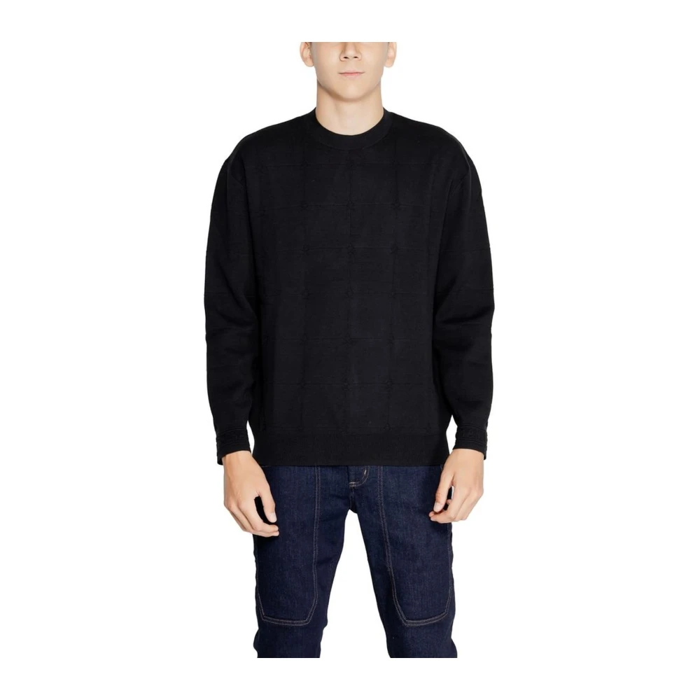 Armani Exchange Zwart Katoen Polyamide Blend T-Shirt Black Heren