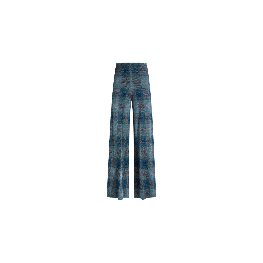 Circus Hotel Wijde Pijp Check Pixel Jacquard Broek Blue Dames
