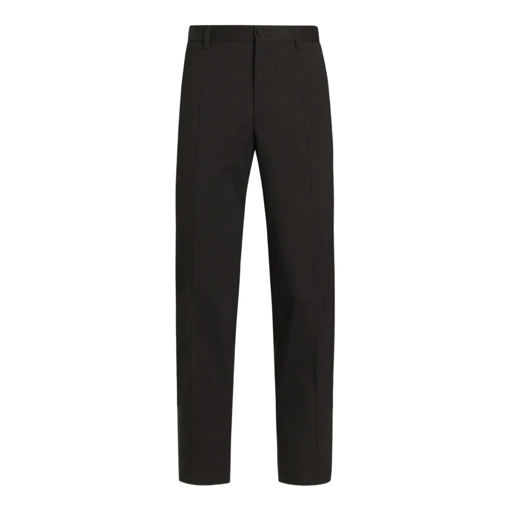 Dolce & Gabbana Men's Black Suit Trousers, L, Stretch Wool Canvas Trousers