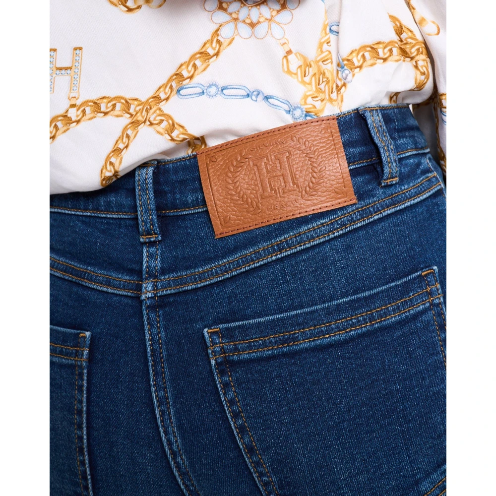 Silvian Heach Bootcut Jeans met Medium Taille Blue Dames
