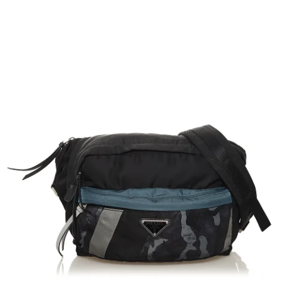 Prada Vintage Pre-owned Nylon crossbody-bags Black Dames