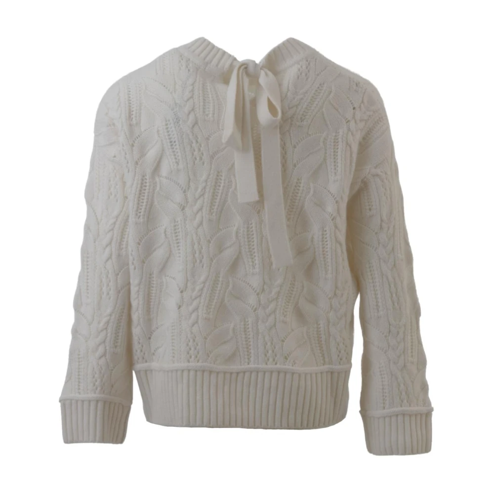 High Wolmix Ronde Hals Trui Beige Dames