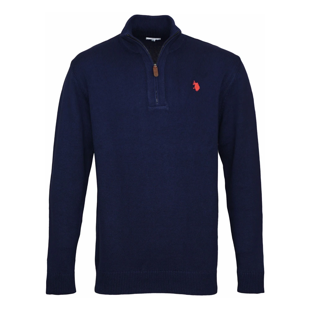U.s. Polo Assn. Elegant Sporty Half Zip Sweater Blue Heren