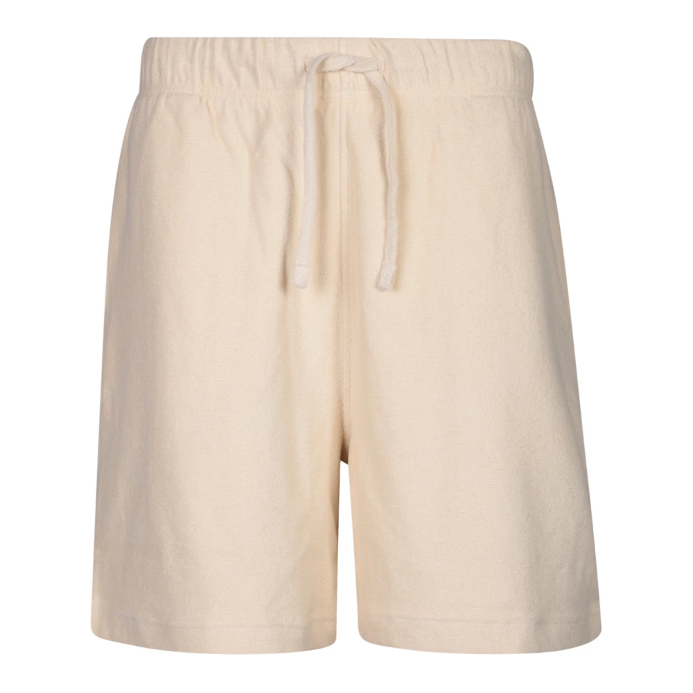 Burberry Witte Terry Shorts met Equestrian Knight Design White Heren