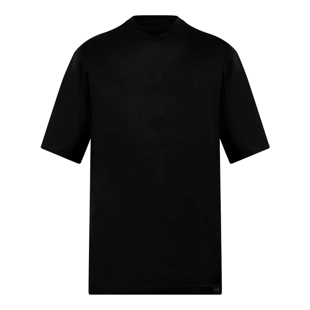 Low Brand Zwarte katoenen T-shirt met ronde hals Black Heren