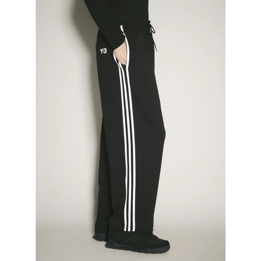 Y-3 Gestreepte Track Pants met Achterlogo Black Heren