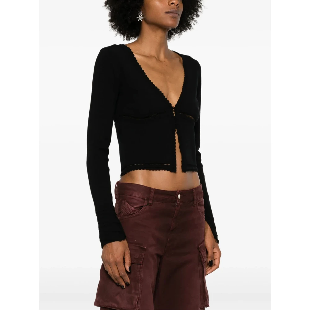 Blumarine Zwart Gebreid Vest Black Dames
