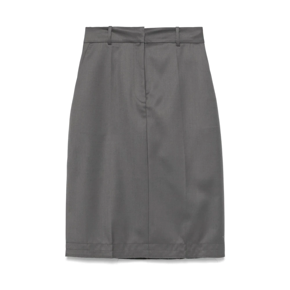 LOW Classic Antracietgrijze Rok met Zakken Gray Dames