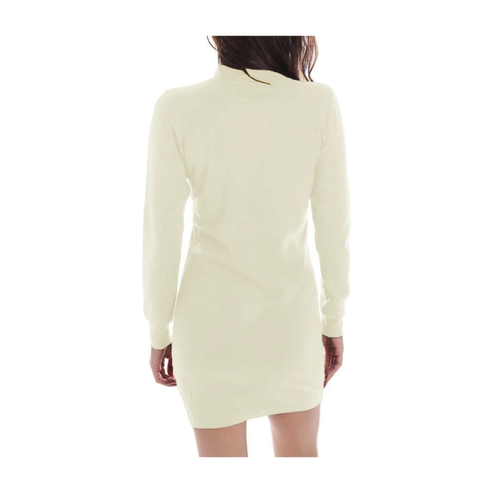 YES ZEE Hoge hals Rib Jurk White Dames