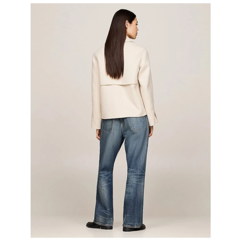 Tommy Hilfiger Korte wollen trenchcoat Beige Dames